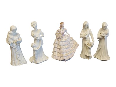 Lot 203 - ROYAL WORCESTER - COLLECTION OF FIVE PORCELAIN FIGURES OF LADIES