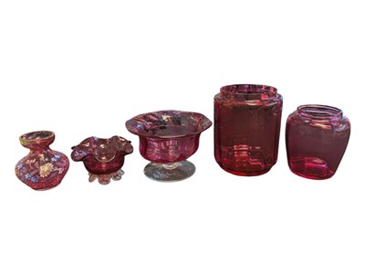 Lot 57 - COLLECTION OF 19TH CENTURY VICTORIAN CRANBERRY GLASS