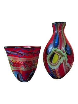Lot 52 - TWO VINTAGE STUDIO ART GLASS VASES