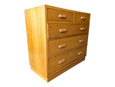 Lot 684 - VINTAGE MID 20TH CENTURY OAK AIR MINISTRY CHEST OF DRAWERS