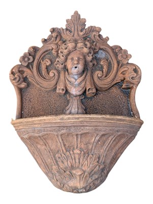 Lot 685 - VINTAGE TERRACOTTA CERAMIC CLAY WALL FOUNTAIN