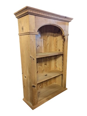 Lot 687 - CONTEMPORARY PINE BOOKCASE PEDESTAL CABINET