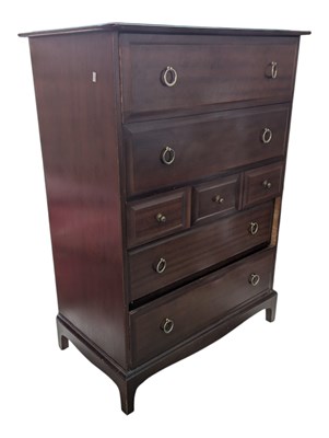 Lot 607a - STAG FURNITURE - MID CENTURY STAG MINSTREL TALL BOY CHEST OF DRAWERS