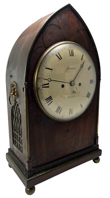 Lot 368 - WILLIAM JAMES OF BATH - 19TH CENTURY REGENCY MAHOGANY CASED BRACKET CLOCK