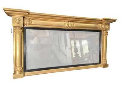 Lot 556 - LATE 18TH CENTURY REGENCY GILTWOOD & GESSO OVERMANTLE MIRROR