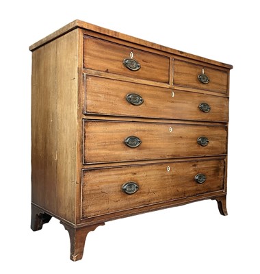 Lot 606 - GEORGE III 19TH CENTURY MAHOGANY CHEST OF DRAWERS
