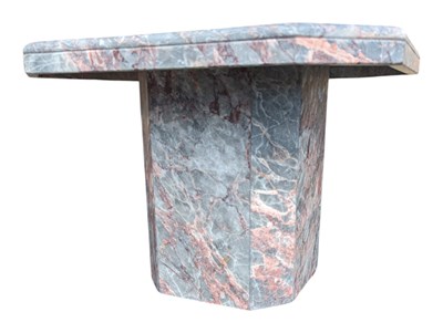 Lot 610a - VINTAGE 20TH CENTURY CIRCA 1970S RED VEINED ITALIAN MARBLE PEDESTAL TABLE