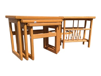 Lot 611a - BRITISH MODERN DESIGN - MID CENTURY TEAK TILE TOP NEST OF TABLES