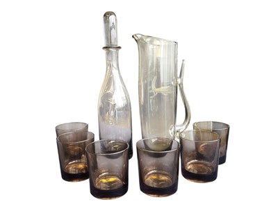 Lot 111 - MID CENTURY SWEDISH PITCHER & GLASSES