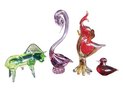 Lot 112 - COLLECTION MID CENTURY GLASS FIGURES