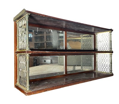 Lot 505 - ATTR. JOHN MCLEAN (1770-1825) - GEORGE III MAHOGANY & BRASS WALL SHELF BOOKCASE