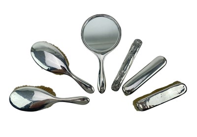 Lot 92 - GEORGE V HALLMARKED SILVER DRESSING TABLE VANITY SET