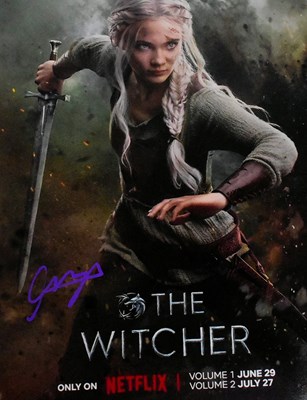Lot 67 - FREYA ALLAN - THE WITCHER - SIGNED 8X10" PHOTO - AFTAL