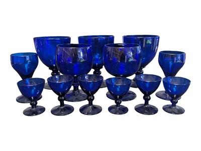 Lot 140 - COLLECTION OF 20TH CENTURY BRISTOL BLUE GLASS PIECES