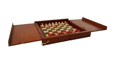 Lot 35 - EARLY 20TH CENTURY JACQUES & SON, LONDON 'IN STATU QUO' TRAVELLING CHESS BOARD