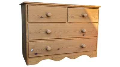 Lot 990 - VINTAGE 20TH CENTURY PINE CHEST OF DRAWERS