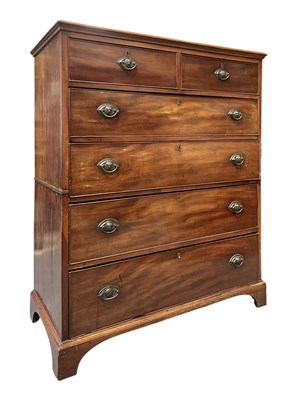 Lot 415 - GEORGE III 19TH CENTURY MAHOGANY CHEST OF DRAWERS