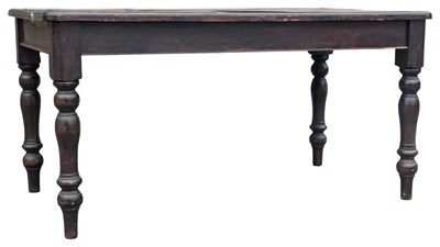 Lot 991 - VINTAGE 20TH CENTURY PAINTED OAK REFECTORY FARMHOUSE DINING TABLE