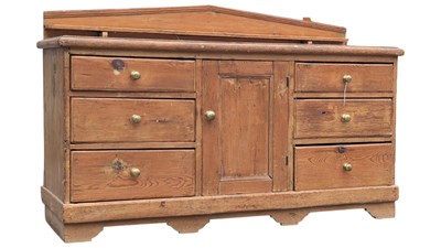 Lot 997 - LARGE 19TH CENTURY VICTORIAN PINE SIDEBOARD CREDENZA