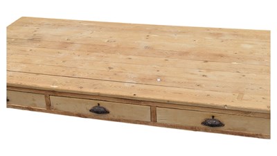 Lot 995 - 19TH CENTURY VICTORIAN COUNTRY PINE FARMHOUSE REFECTORY DINING TABLE