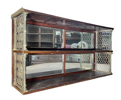 Lot 510 - ATTR. JOHN MCLEAN (1770-1825) - GEORGE III MAHOGANY & BRASS WALL SHELF BOOKCASE