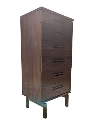 Lot 625a - AUSTINESUITE FURNITURE - MID CENTURY TEAK PEDESTAL CHEST OF DRAWERS