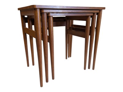 Lot 650a - DANISH STYLE MID 20TH CENTURY NEST OF TABLES