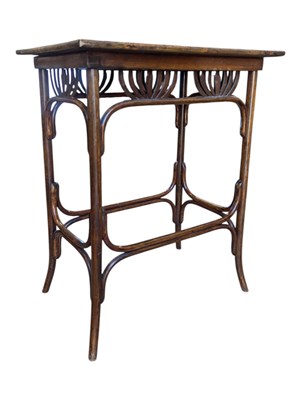 Lot 1011 - EDWARDIAN WALNUT BENTWOOD SIDE TABLE