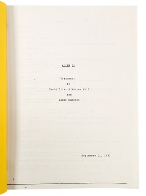 Lot 282 - ALIENS (1986) - EARLY SCRIPT TREATMENT