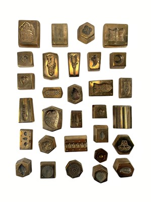 Lot 40 - APPROX. 88 INDIAN OR AFGHAN SOLID BRASS SEALS / STAMPS / MOULDS