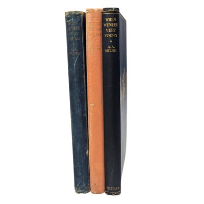 Lot 76 - MILNE, A.A. - THREE EARLY EDITIONS TO INCLUDE WHEN WE WERE VERY YOUNG AND THE HOUSE AT POOH CORNER