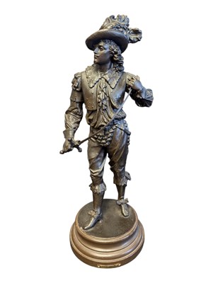 Lot 295 - AFTER PHILIPPE POITEVIN - LATE 19TH / EARLY 20TH CENTURY DON JUAN SPELTER FIGURE