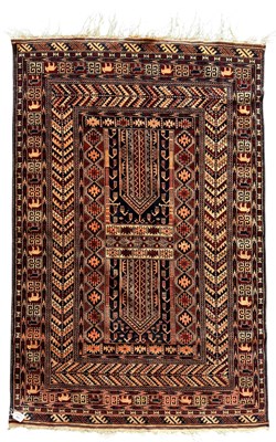 Lot 557 - EARLY 20TH CENTURY AFGHAN BALOUCH PART SILK HAND WOVEN FLOOR CARPET RUG