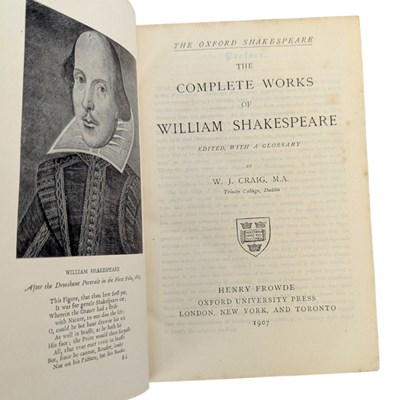 Lot 23 - SHAKESPEARE, WILLIAM - 1907 THE OXFORD COMPLETE WORKS IN FINE BINDING