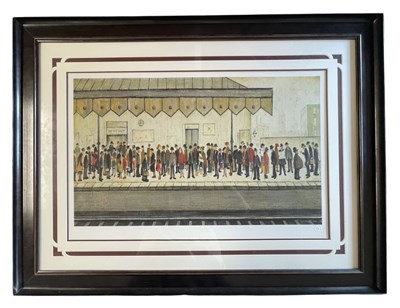 Lot 614 - AFTER L S LOWRY (1887-1976) - THE RAILWAY PLATFORM - LIM. ED. GOUTTELETTE PRINT