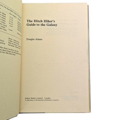 Lot 56 - ADAMS, DOUGLAS - 1979 THE HITCH HIKER'S GUIDE TO THE GALAXY - FIRST EDITION