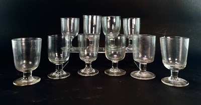 Lot 108 - COLLECTION OF TEN GEORGE III LATE 18TH CENTURY & LATER GLASS RUMMERS