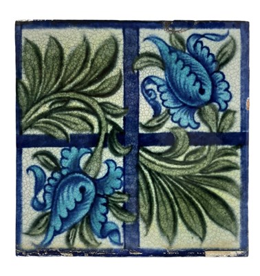 Lot 80 - 19TH CENTURY WILLIAM DE MORGAN TULIP & TRELLIS TILE