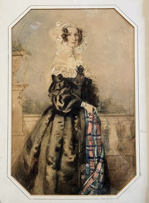 Lot 623 - WAINWRIGHT (19TH CENTURY) - WATERCOLOUR SCOTTISH PORTRAIT OF MISS MACDOUGALL