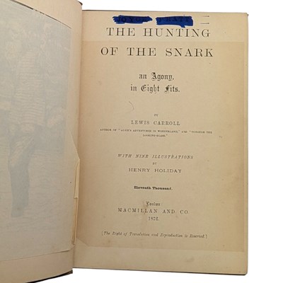 Lot 89 - CARROLL, LEWIS 1876 - THE HUNTING OF THE SNARK - EARLY EDITION