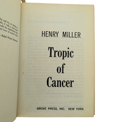 Lot 47 - MILLER, HENRY - 1961 THE TROPIC OF CANCER, FIRST EDITION WITH DUSTWRAPPER