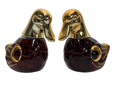 Lot 156 - TWO TEICHENNE 12 YEARS OLD SPANISH BRANDY BOTTLES IN THE SHAPE OF DUCKS