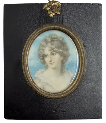 Lot 105 - MANNER OF SAMUEL SHELLEY - EARLY 19TH CENTURY WATERCOLOUR ON IVORY MINIATURE