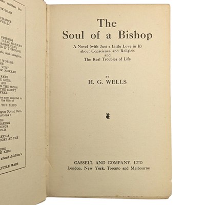Lot 90 - CONRAD, JOSEPH - 1900 LORD JIM & WELLS, H.G. - 1917 THE SOUL OF A BISHOP, FIRST EDITIONS