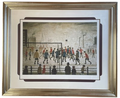 Lot 618 - AFTER L. S. LOWRY (1887-1976) - THE FOOTBALL MATCH - LIM. ED. GOUTTELETTE PRINT