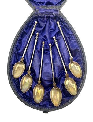 Lot 55 - CASED SET OF SIX SCANDINAVIAN DANISH HALLMARKED SILVER TEASPOONS