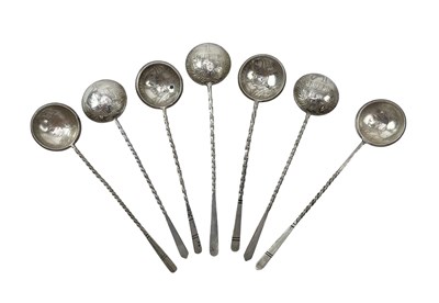 Lot 30 - SET OF SEVEN SILVER GERMAN EAST AFRICA 1 RUPEE COIN SPOONS