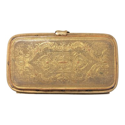Lot 307 - 19TH CENTURY FRENCH GILT BRASS CIGAR CASE