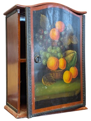Lot 311 - VINTAGE 20TH CENTURY HAND PAINTED FOLK ART TABLE TOP CABINET