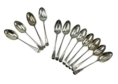 Lot 40 - EIGHT 19TH CENTURY GEORGE III HALLMARKED SILVER SERVING SPOONS